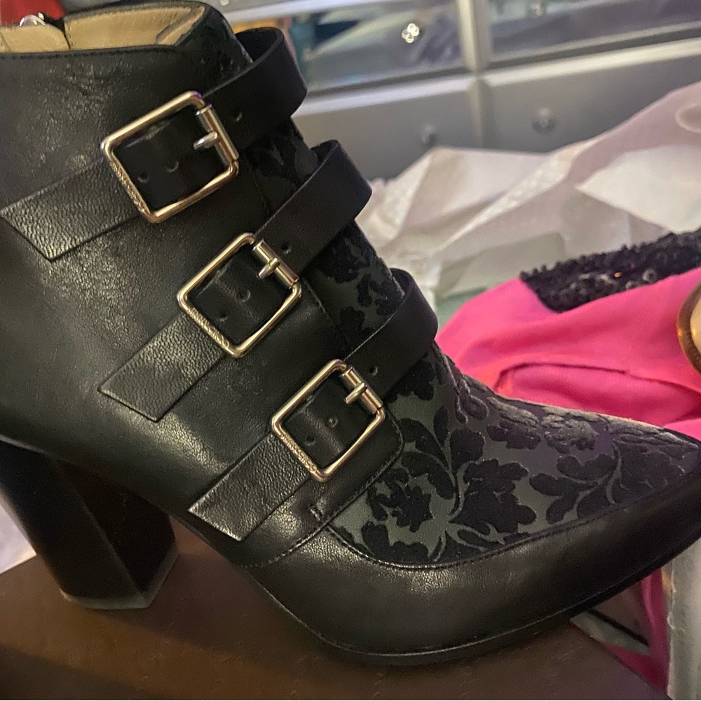Genuine Jimmy Choo Black Leather Laser Cut Boots - UK Size 37